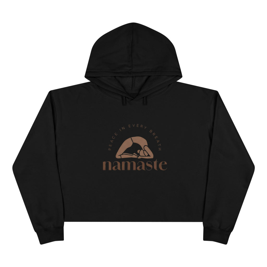 Namaste Crop Hoodie -Yoga Apparel, Women's Activewear, Mindfulness Gift, Workout Top, Cozy Loungewear