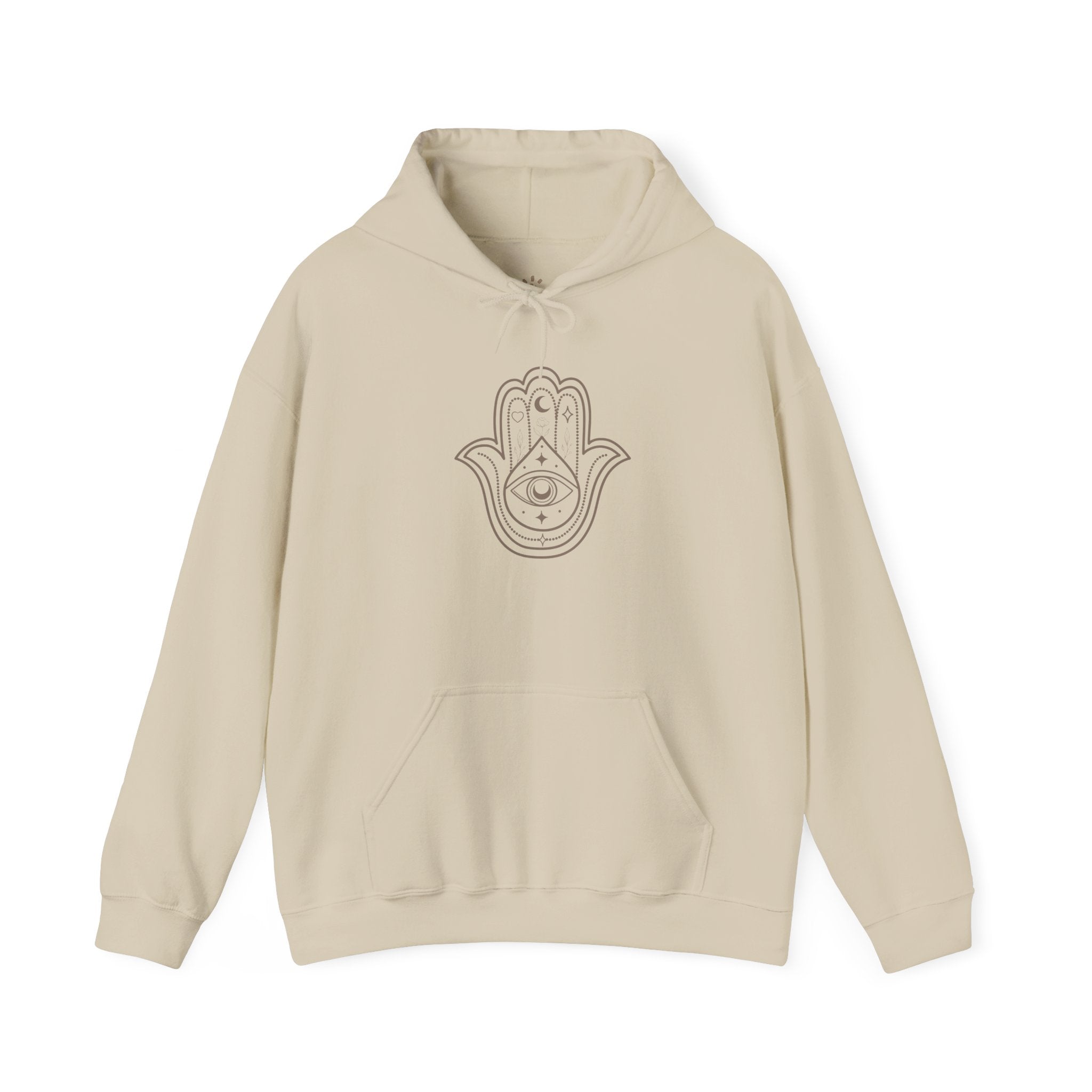 Spiritual Hamsa Hoodie - Cozy Unisex Sweatshirt with Spiritual Design, Ideal for Meditation, Yoga, or Everyday Wear, Gift for Her or Him