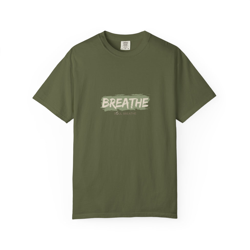 Breathe Garment-Dyed T-Shirt - Relaxed Fit, Casual Wear, Gift for Mindfulness, Summer Essentials, Eco-Friendly Style