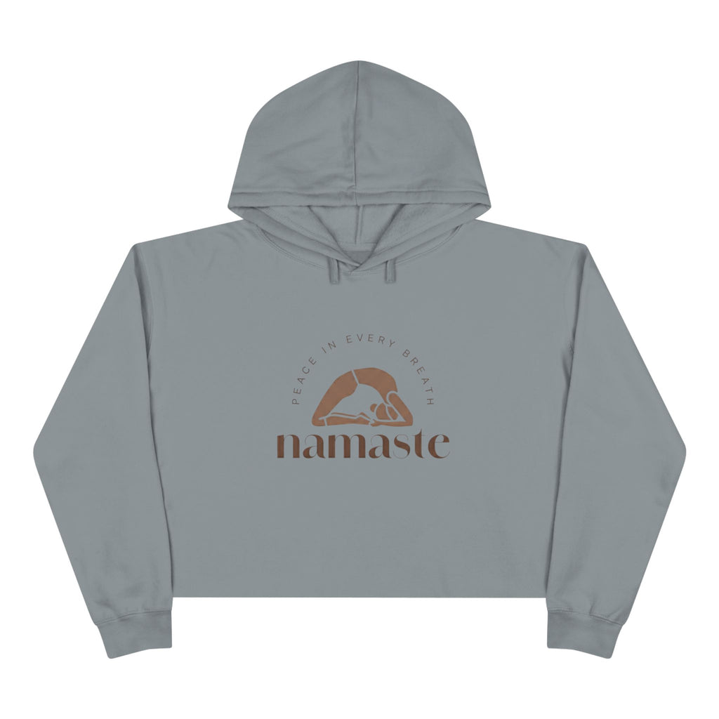 Namaste Crop Hoodie -Yoga Apparel, Women's Activewear, Mindfulness Gift, Workout Top, Cozy Loungewear