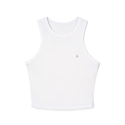 Women's Ribbed Racerback Tank Top — Slim Crop White Tank