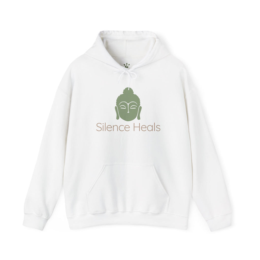 Silence Heals Unisex Hooded Sweatshirt, Cozy Casual Wear, Streetwear Style, Eco-Friendly Gift