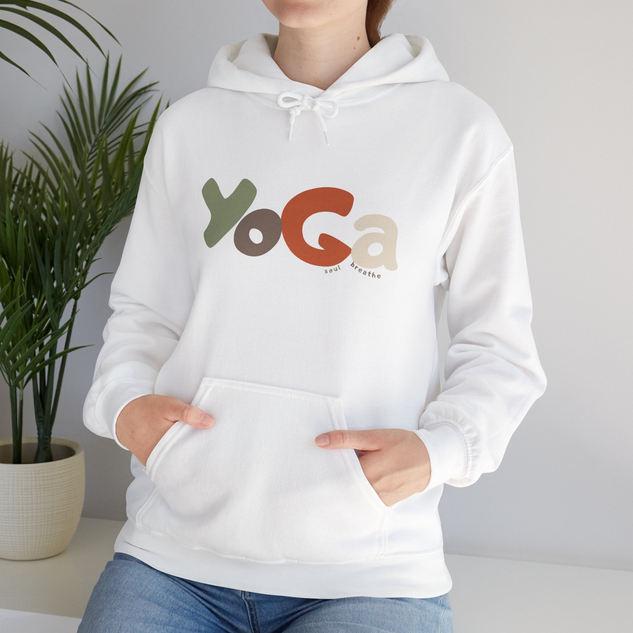 Yoga Hooded Sweatshirt, Cozy Casual Wear, Streetwear Style, Eco-Friendly Gift