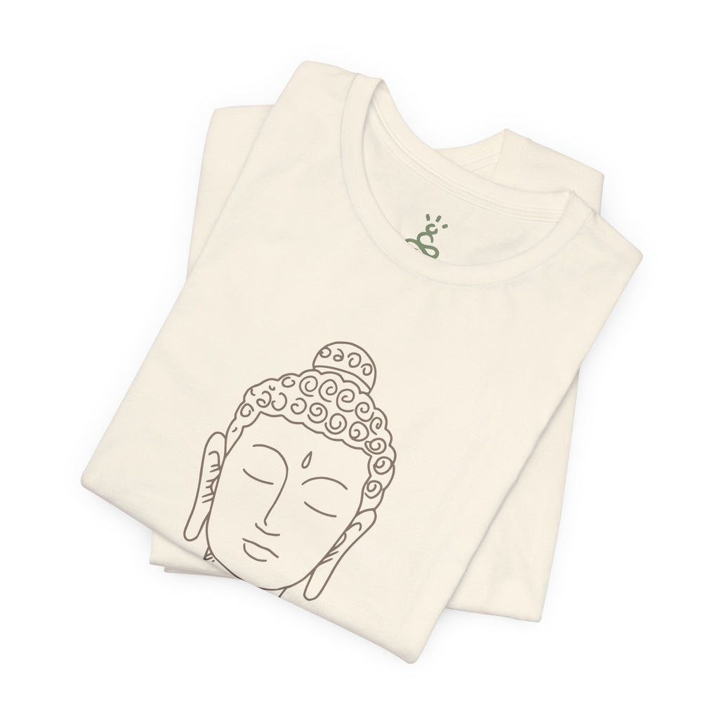 Mindfulness Buddha Tee - Jersey Short Sleeve Shirt, Spiritual Gift, Yoga Shirt, Meditation Apparel, Self-Care Clothing