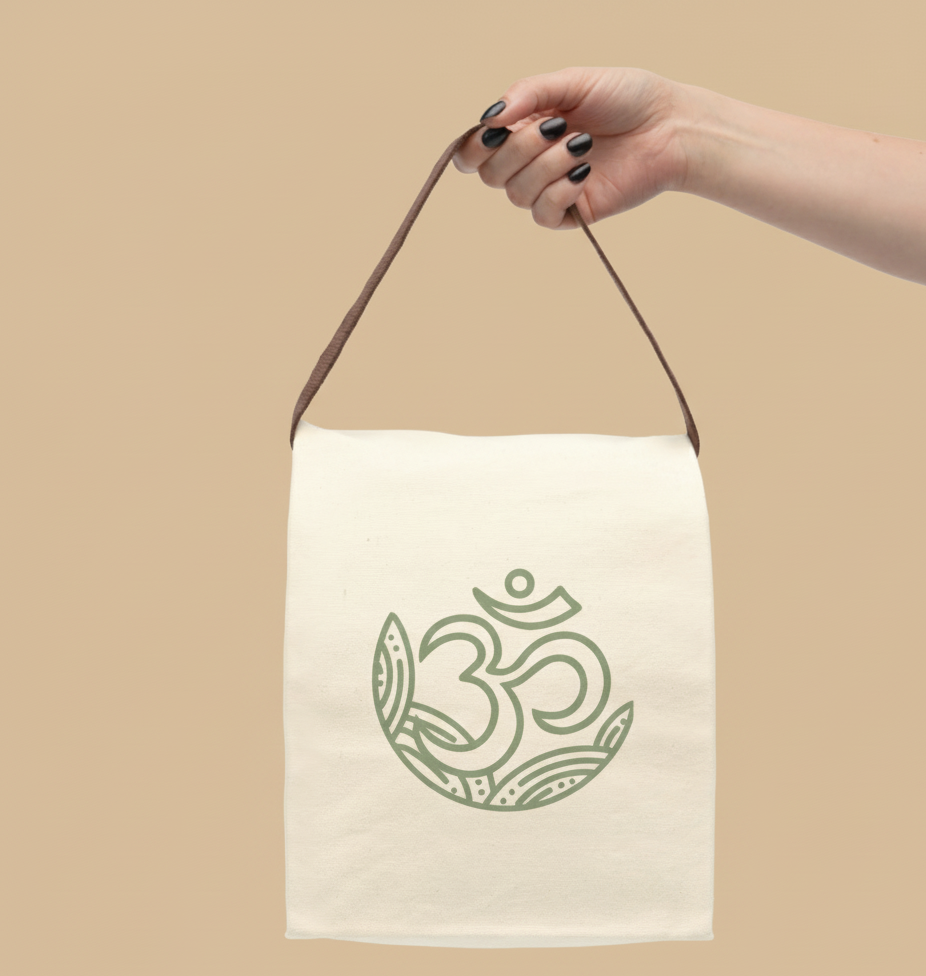 Mindful Canvas Lunch Bag, Eco-Friendly Tote, Yoga Lunch Bag, Gift for Wellness Enthusiasts, Meditation Accessory, Sustainable Snack Bag
