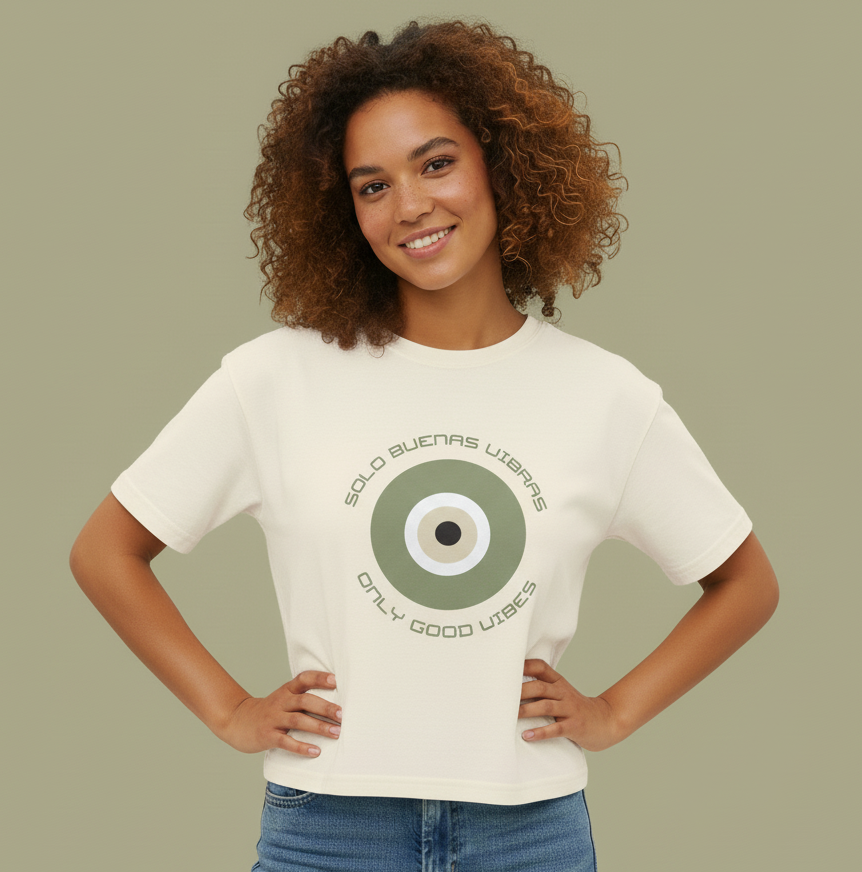 Good Vibes Women's Boxy Tee, Casual T-Shirt, Summer Fashion, Gift for Her, Relaxed Fit Top