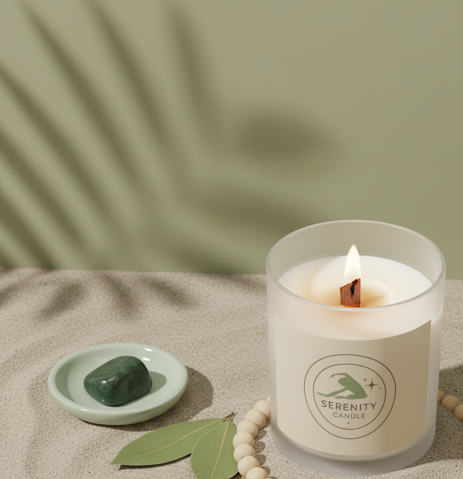 Serenity Candle | Frosted Glass Candle, Aromatherapy, Relaxation, Gift for Her, Home Decor, Meditation