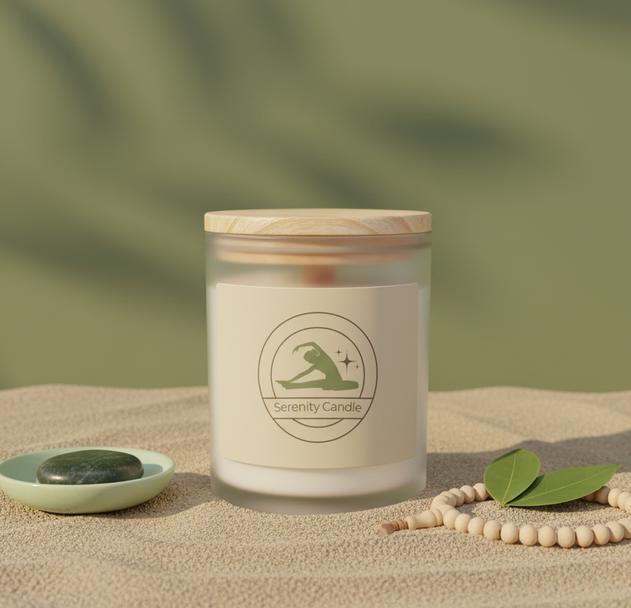 Serenity Candle | Frosted Glass Candle, Aromatherapy, Relaxation, Gift for Her, Home Decor, Meditation