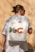 Yoga Tote Bag, Eco-Friendly Shopping Bag, Motivational Gift, Smile Design, Canvas Tote, Everyday Use, Perfect for Gifts