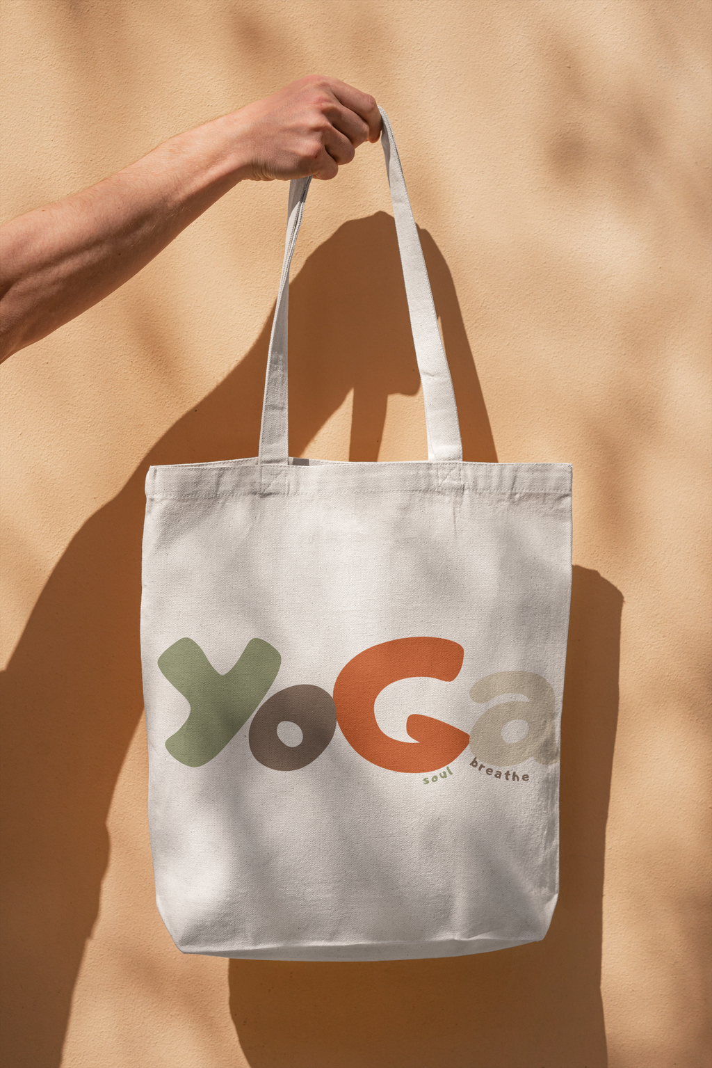 Yoga Tote Bag, Eco-Friendly Shopping Bag, Motivational Gift, Smile Design, Canvas Tote, Everyday Use, Perfect for Gifts