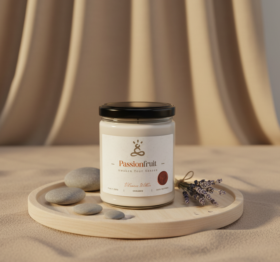 Scented Soy Candle, Organic Aromatherapy Gift, Eco-Friendly Candle for Home, Apple, Vanilla, Sandalwood, Passionfruit, Coconut, Lavender