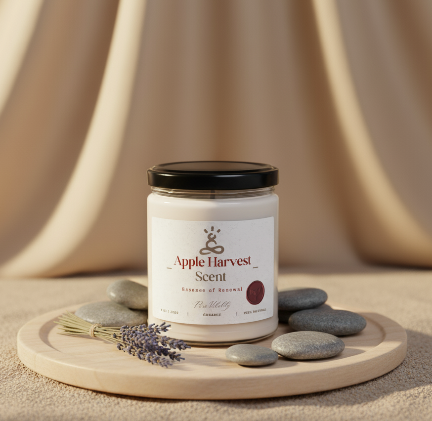 Scented Soy Candle, Organic Aromatherapy Gift, Eco-Friendly Candle for Home, Apple, Vanilla, Sandalwood, Passionfruit, Coconut, Lavender