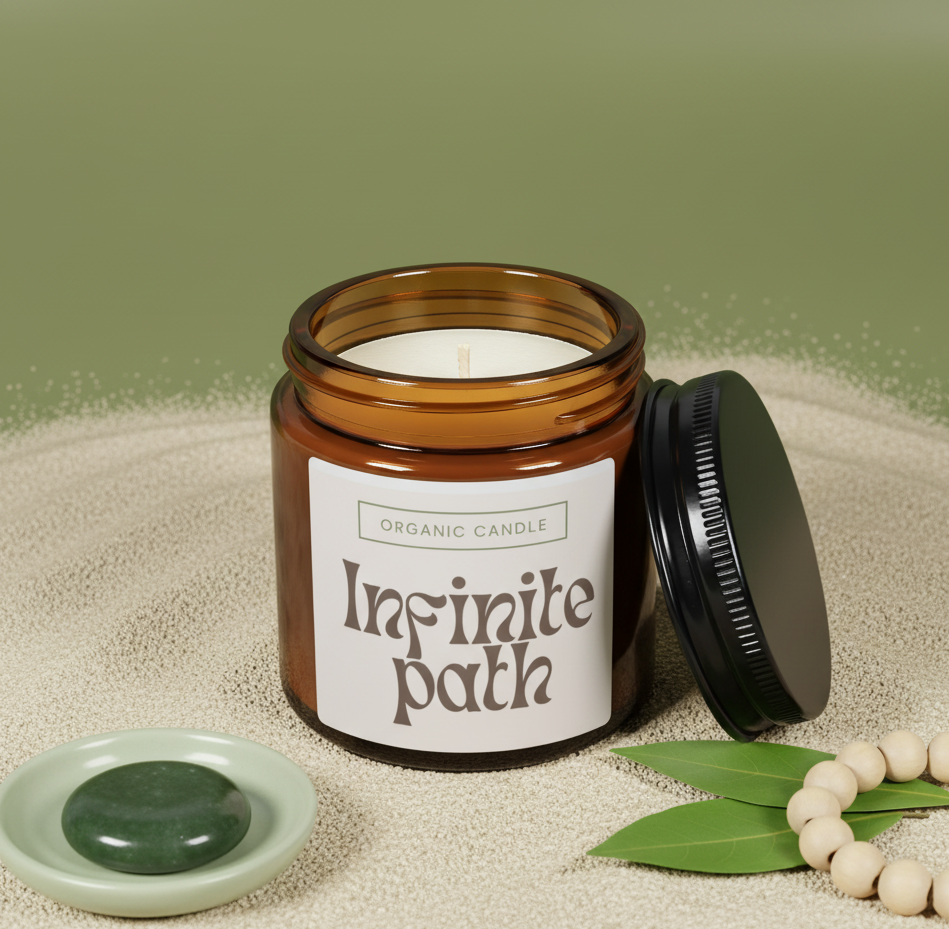 Scented Soy Candle - Infinite Path, Cozy Home Decor, Aromatherapy Gift, Relaxation, Eco-Friendly Candle, Sustainable Living