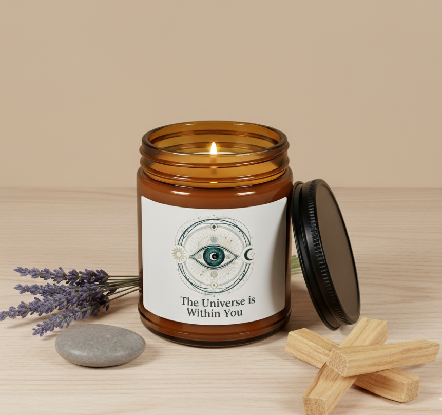 Crystal Energy Scented Soy Candle - The Universe is Within You, Meditation Gift, Aromatherapy, Home Decor, Spiritual