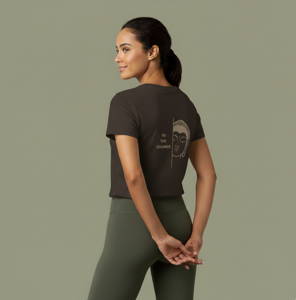 Minimalist Buddha 'Be The Change' T-Shirt | Inspirational Yoga