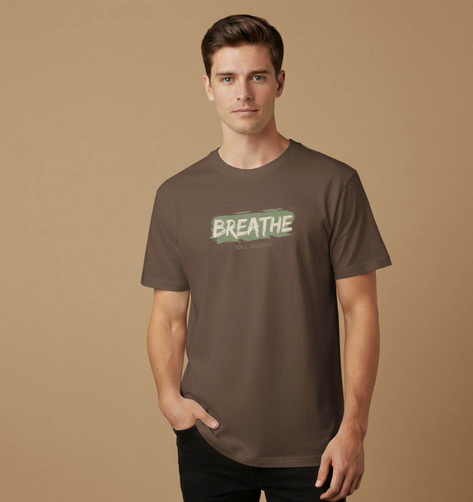 Breathe Garment-Dyed T-Shirt - Relaxed Fit, Casual Wear, Gift for Mindfulness, Summer Essentials, Eco-Friendly Style