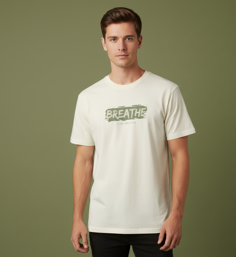 Breathe Garment-Dyed T-Shirt - Relaxed Fit, Casual Wear, Gift for Mindfulness, Summer Essentials, Eco-Friendly Style