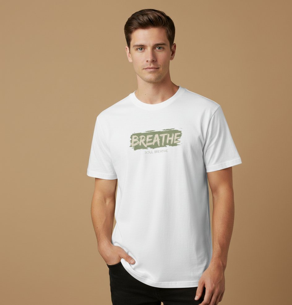 Breathe Garment-Dyed T-Shirt - Relaxed Fit, Casual Wear, Gift for Mindfulness, Summer Essentials, Eco-Friendly Style
