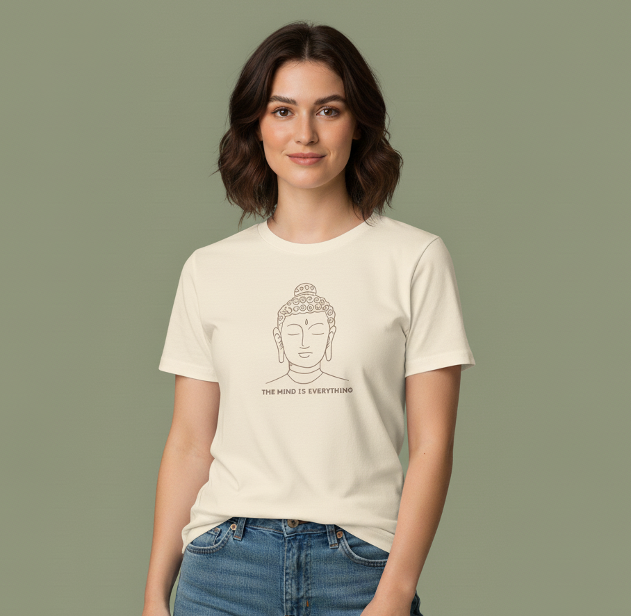 Mindfulness Buddha Tee - Jersey Short Sleeve Shirt, Spiritual Gift, Yoga Shirt, Meditation Apparel, Self-Care Clothing