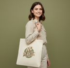 Eco-Friendly Cotton Canvas Tote Bag No to Plastic, Reusable Shopping Bag, Sustainable Gift, Grocery Bag