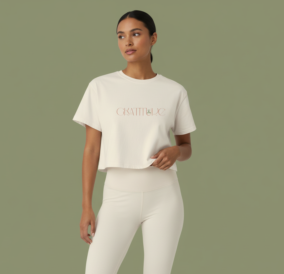 Minimalist Gratitude T-Shirt, Positive Affirmation Shirt, Aesthetic Cropped Tee, Mental Health Gift