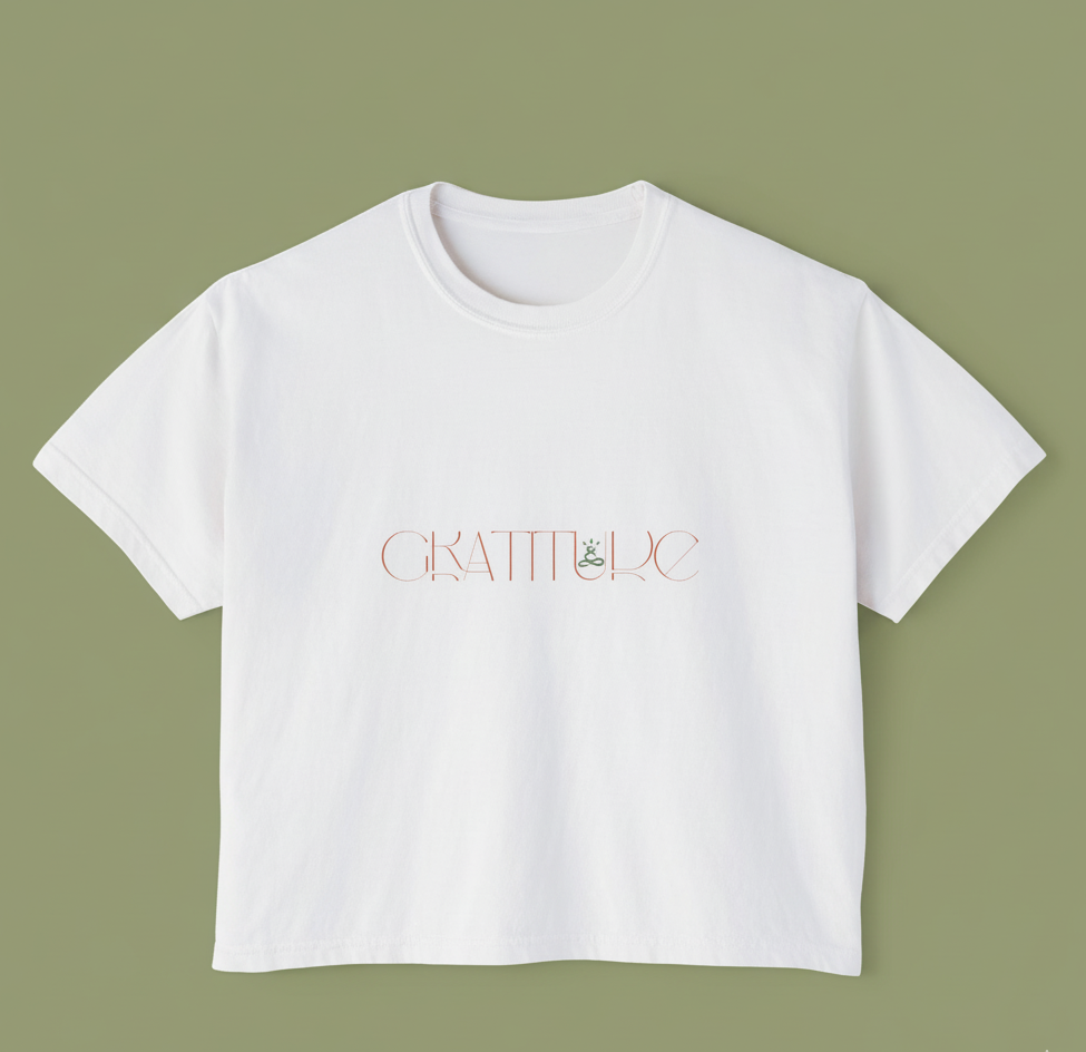 Minimalist Gratitude T-Shirt, Positive Affirmation Shirt, Aesthetic Cropped Tee, Mental Health Gift