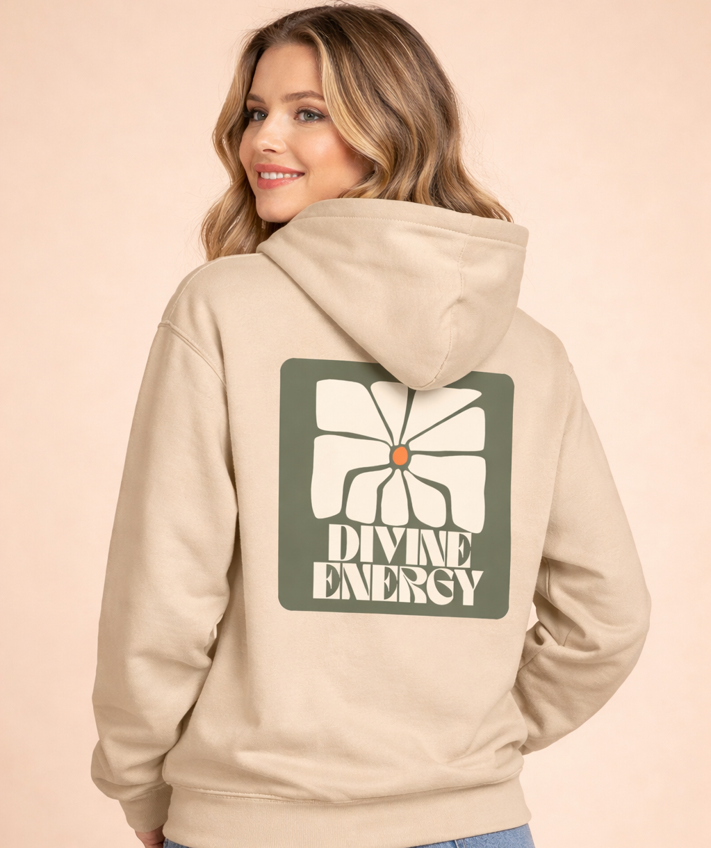 Divine Energy Retro Flower Hoodie