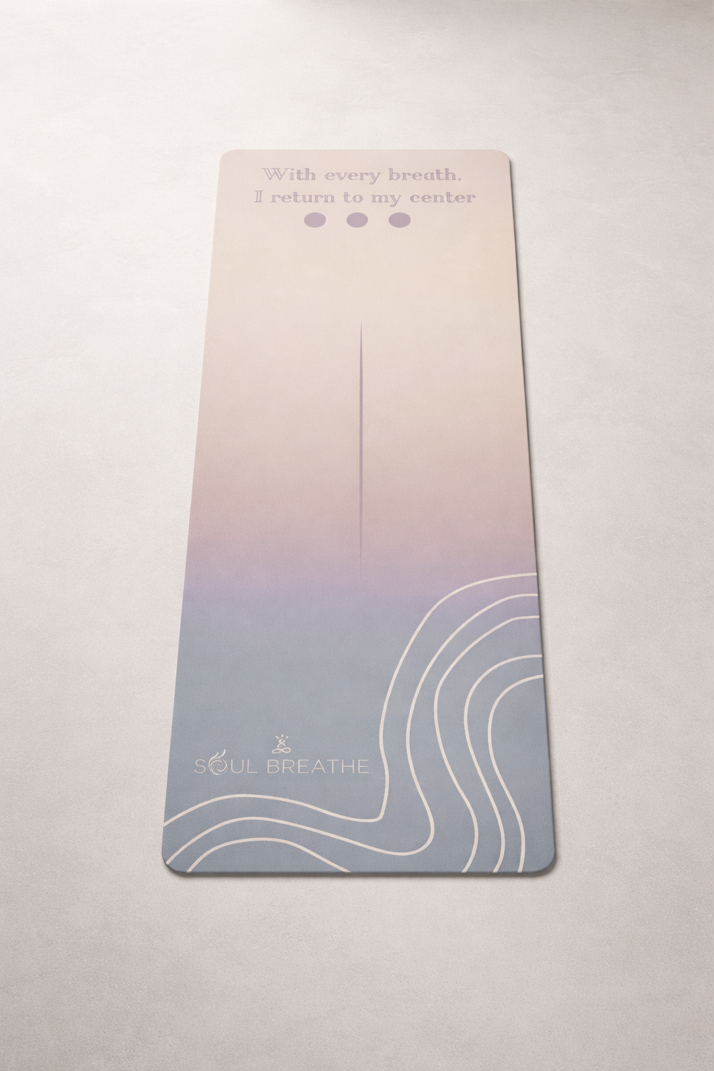 Yoga Mat Gradient — 'With Every Breath I Return to My Center'