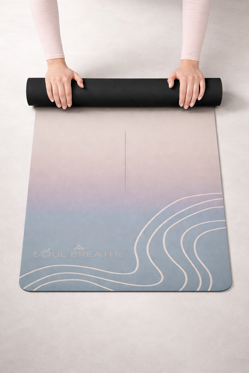 Yoga Mat Gradient — 'With Every Breath I Return to My Center'