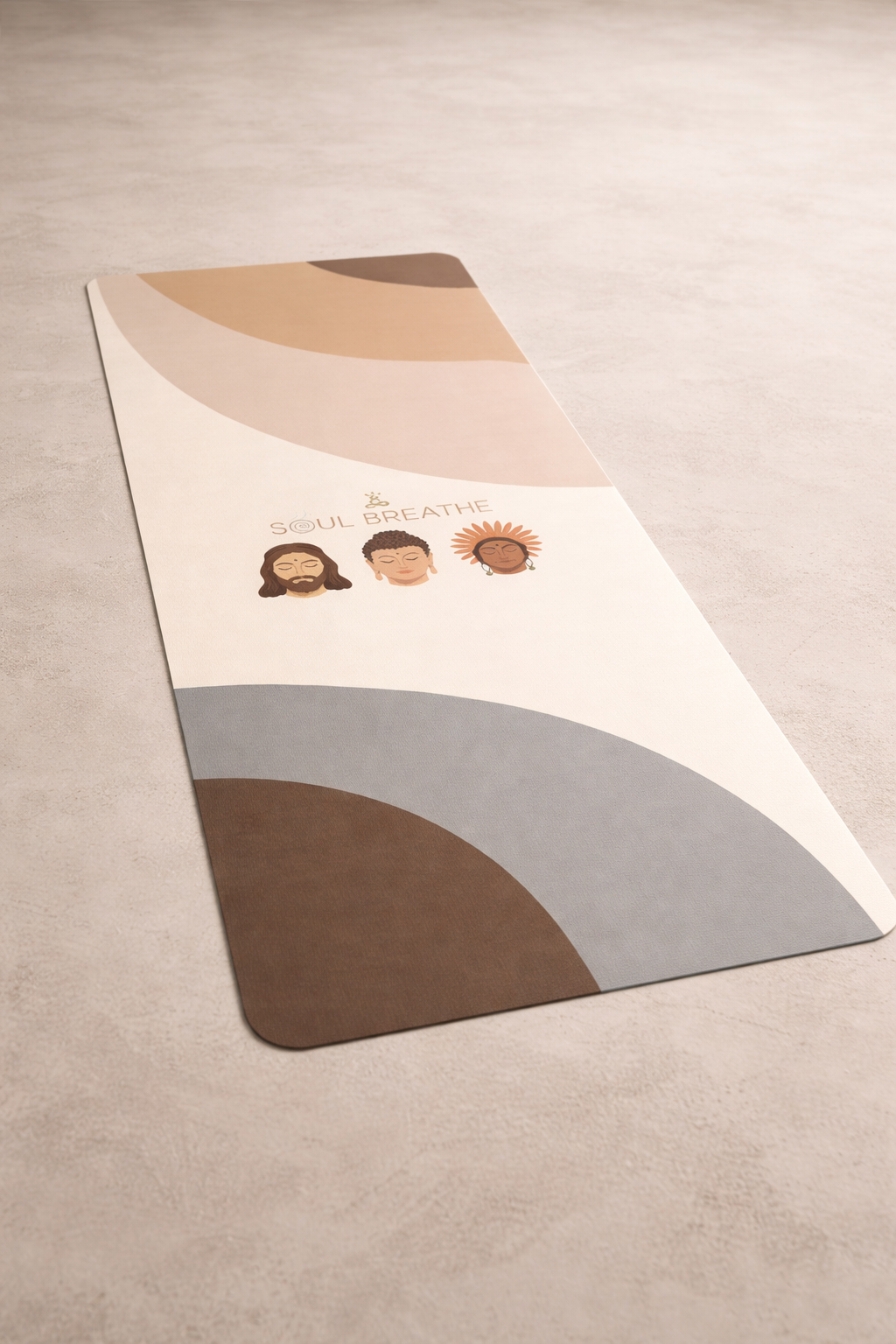 Neutral Abstract Yoga Mat
