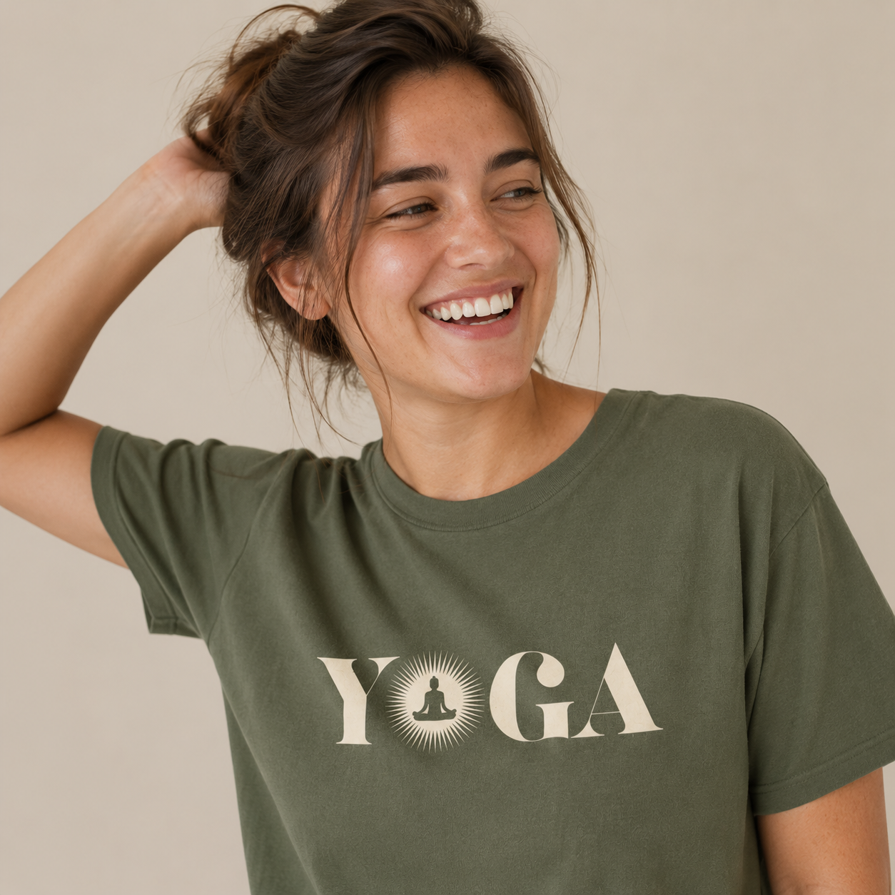 Minimal Gold Script Yoga T-Shirt