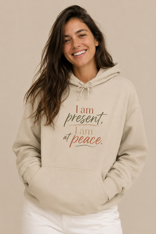 Sudadera con Capucha Estoy Presente, Estoy en Paz