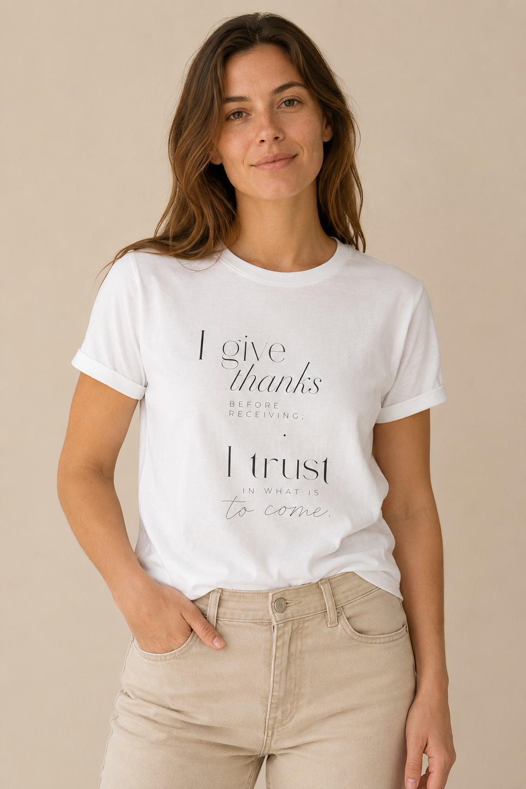 Grateful Faith Tee - "I Give Thanks I Trust"