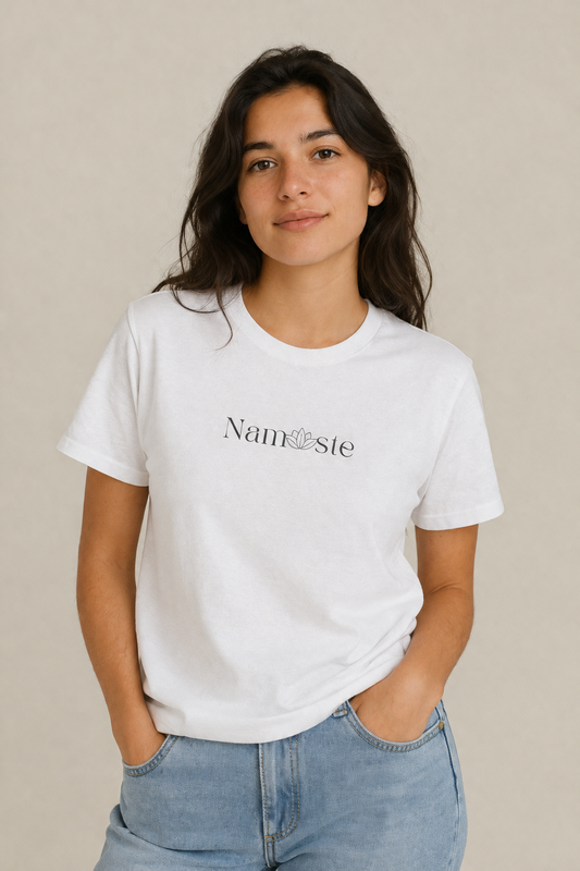 Namasté Minimalist White Tee