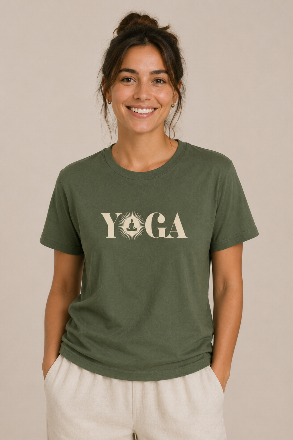 Minimal Gold Script Yoga T-Shirt