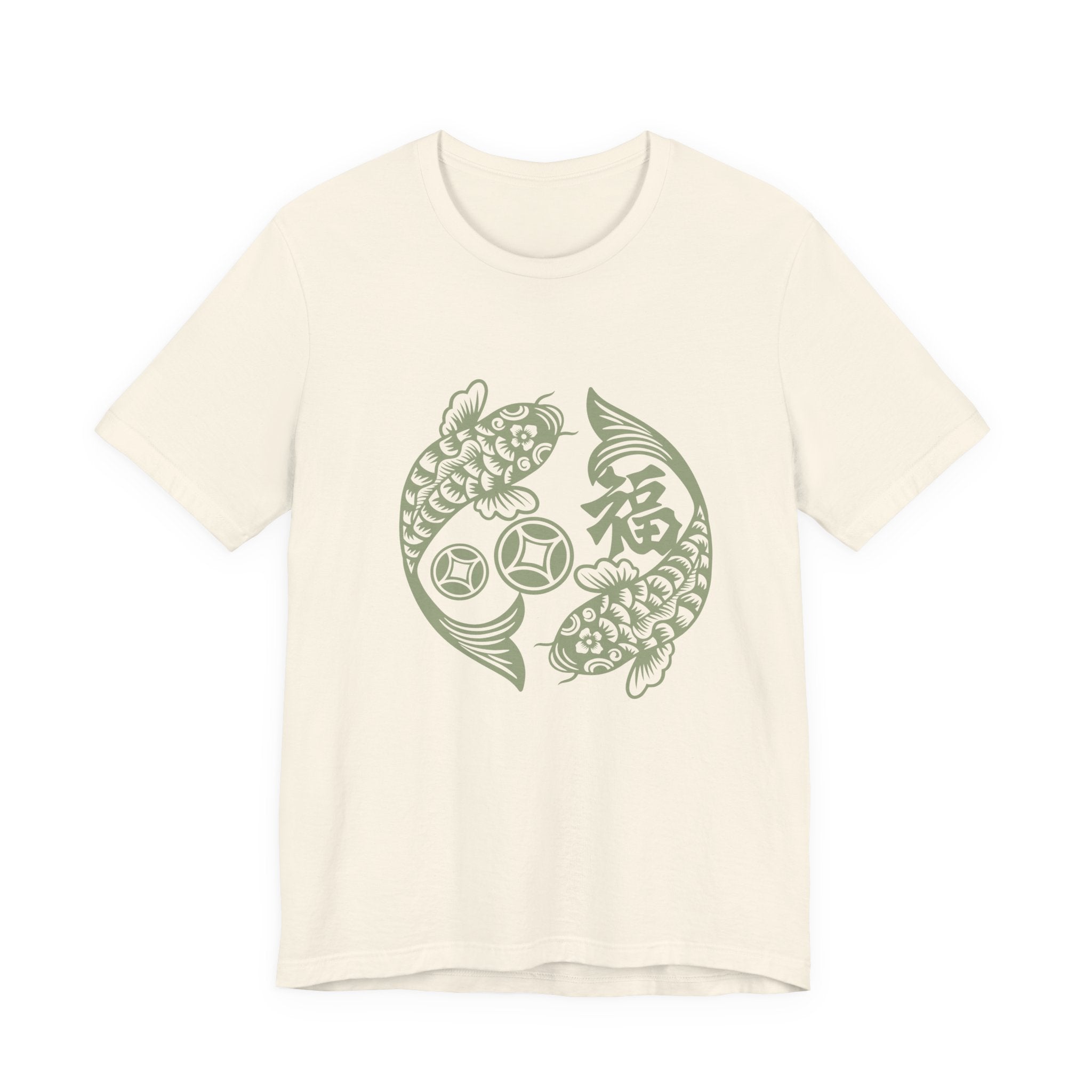 Lucky Koi Fish T-Shirt for Good Fortune, , Positive Vibes Apparel, Gift for Him/Her, Japanese Art Inspired