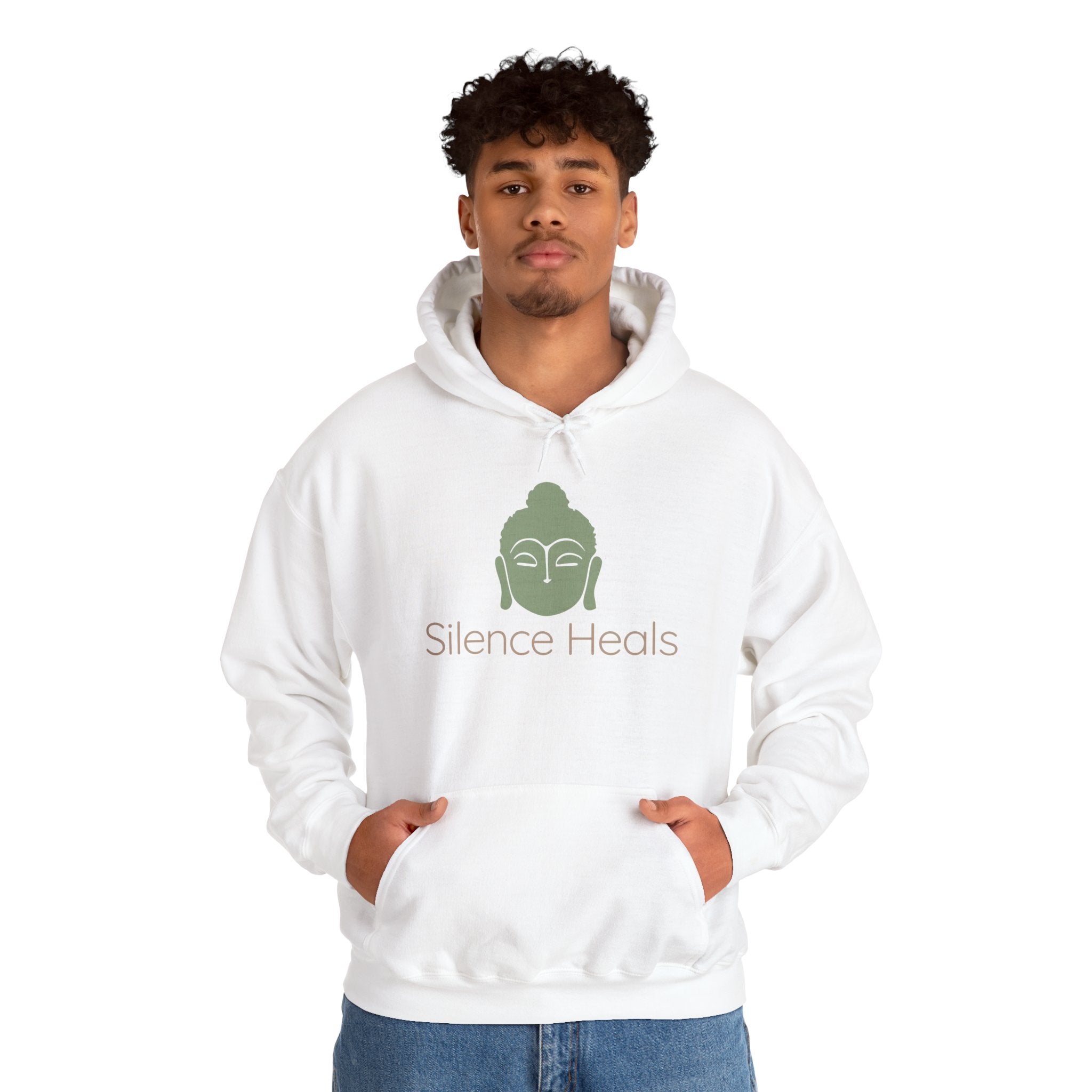 Silence Heals Unisex Hooded Sweatshirt, Cozy Casual Wear, Streetwear Style, Eco-Friendly Gift