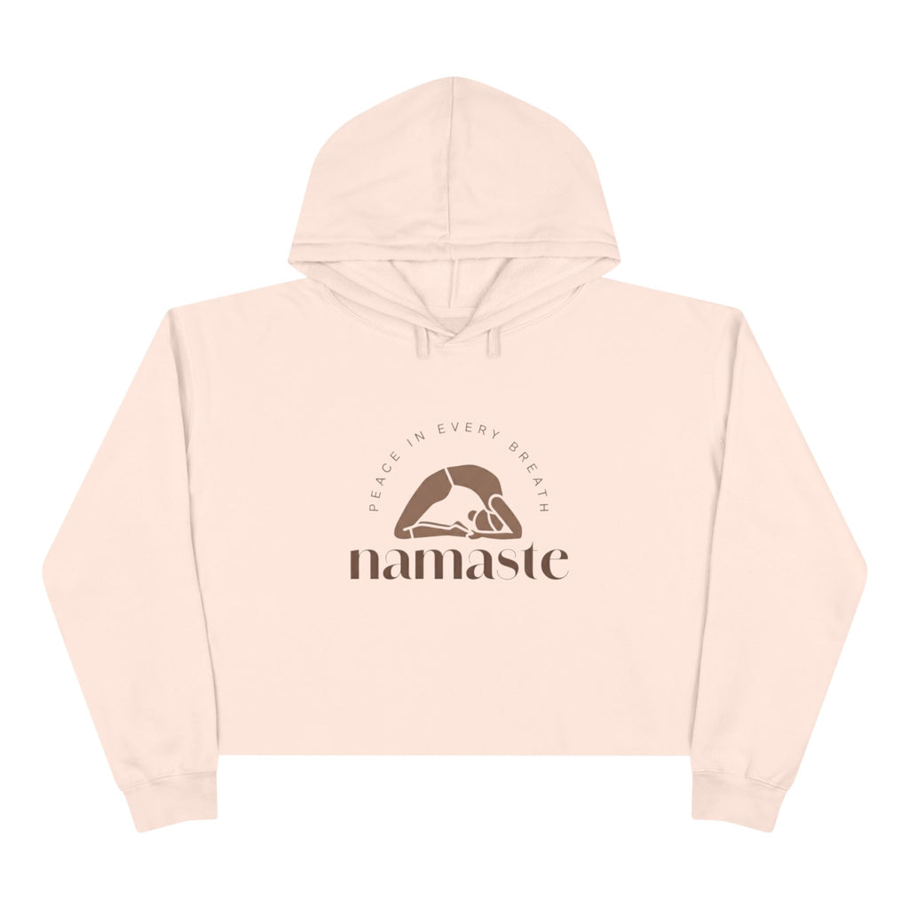 Namaste Crop Hoodie -Yoga Apparel, Women's Activewear, Mindfulness Gift, Workout Top, Cozy Loungewear