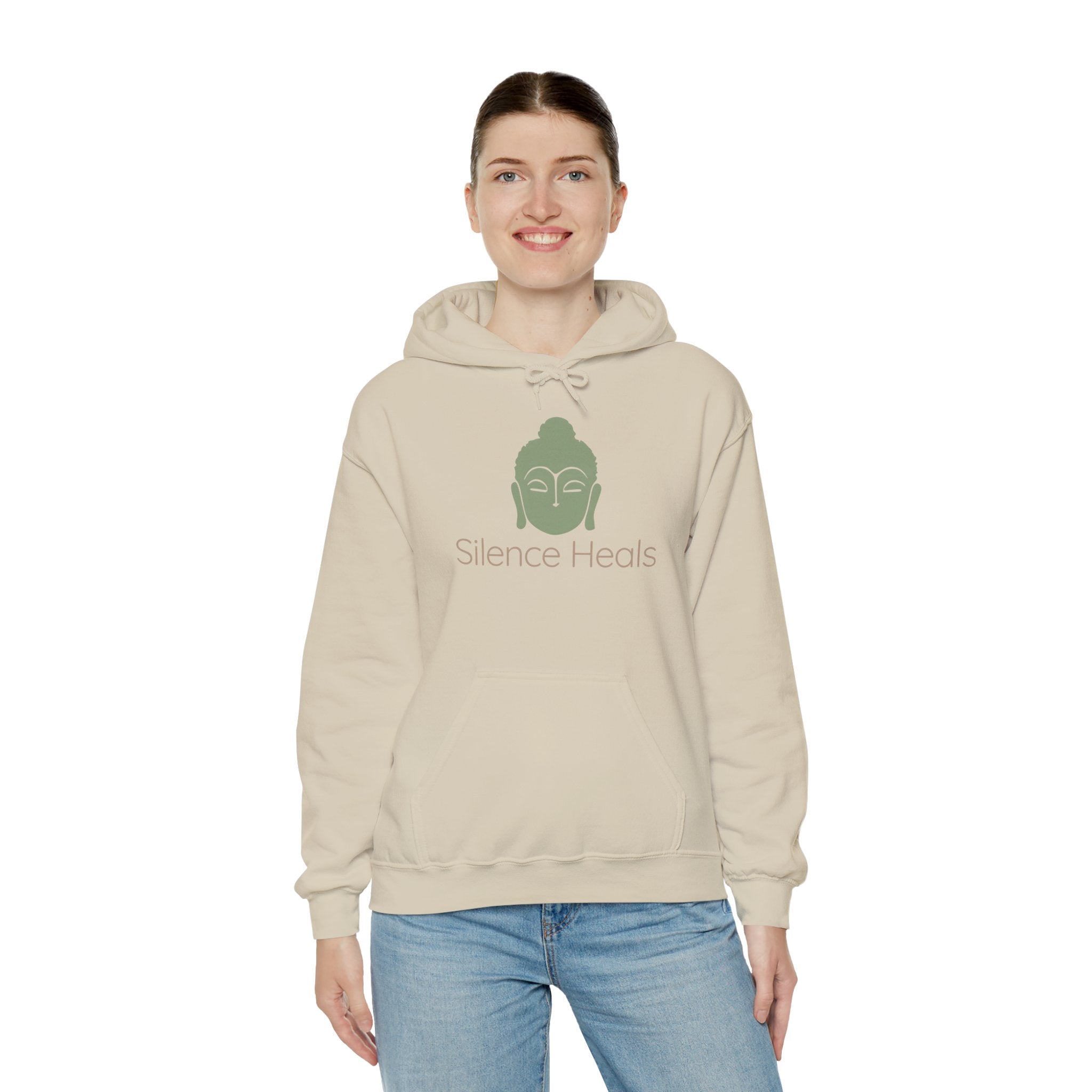 Silence Heals Unisex Hooded Sweatshirt, Cozy Casual Wear, Streetwear Style, Eco-Friendly Gift