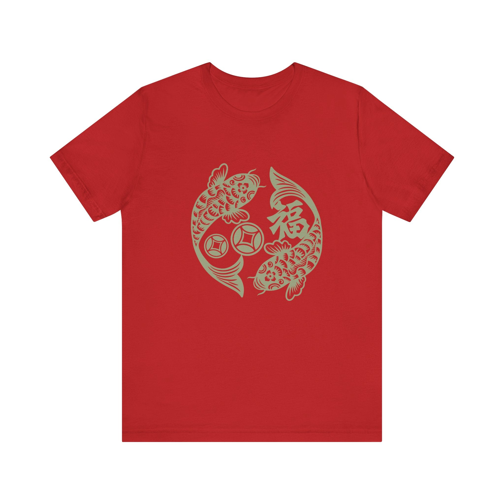Lucky Koi Fish T-Shirt for Good Fortune, , Positive Vibes Apparel, Gift for Him/Her, Japanese Art Inspired