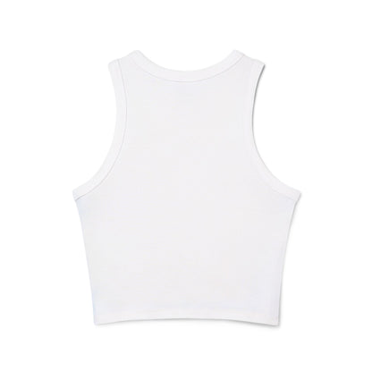 Women's Ribbed Racerback Tank Top — Slim Crop White Tank