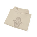 Spiritual Hamsa Hoodie - Cozy Unisex Sweatshirt with Spiritual Design, Ideal for Meditation, Yoga, or Everyday Wear, Gift for Her or Him