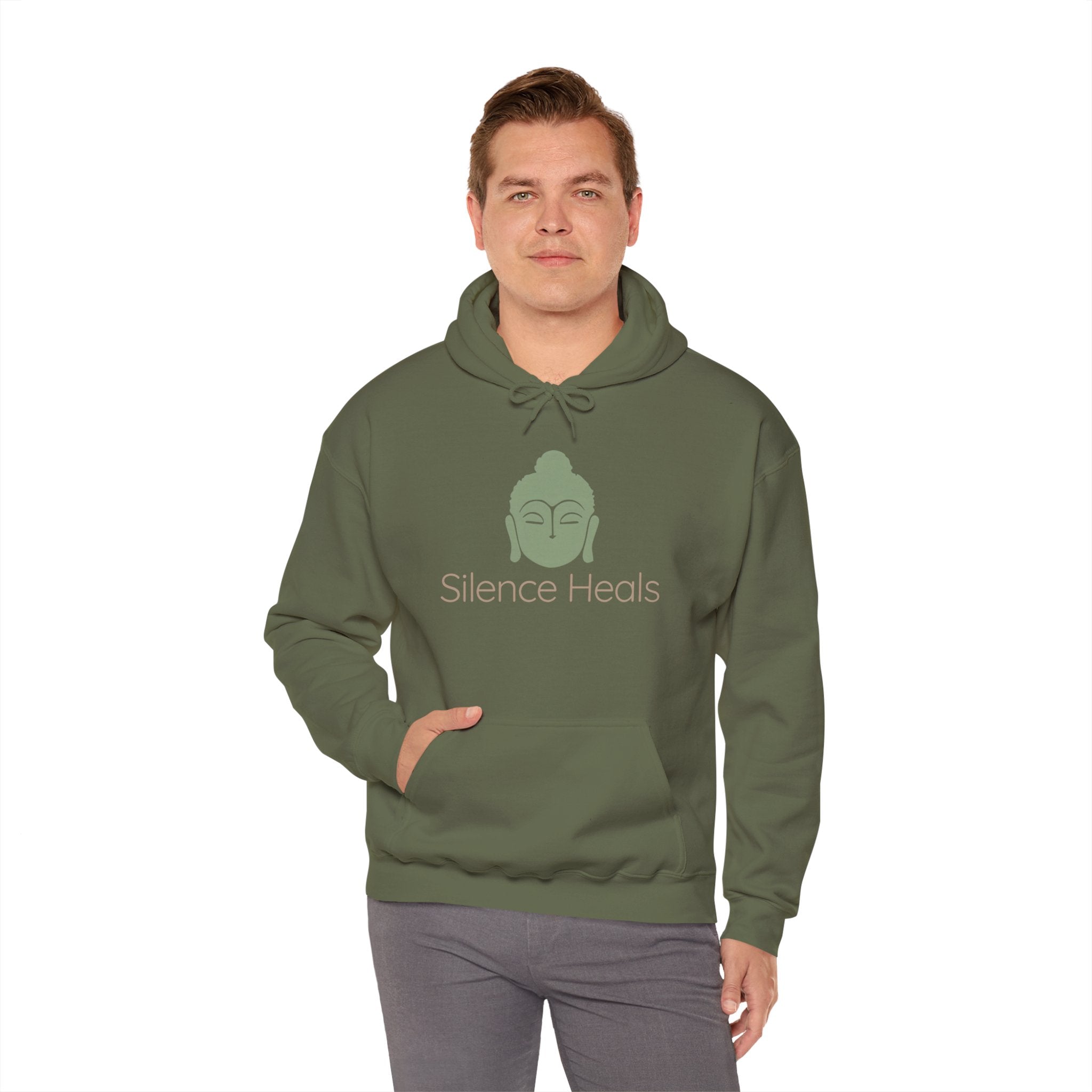Silence Heals Unisex Hooded Sweatshirt, Cozy Casual Wear, Streetwear Style, Eco-Friendly Gift
