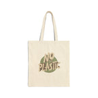 Eco-Friendly Cotton Canvas Tote Bag No to Plastic, Reusable Shopping Bag, Sustainable Gift, Grocery Bag