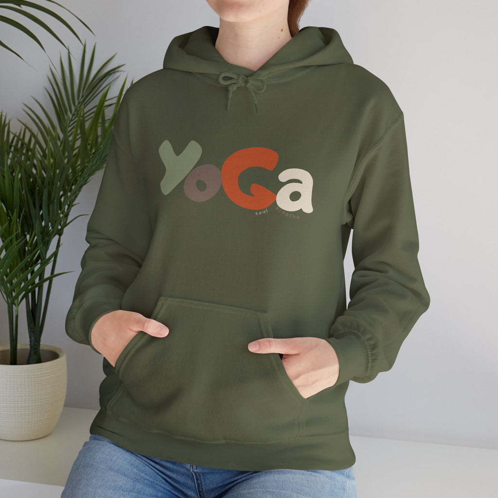 Yoga Hooded Sweatshirt, Cozy Casual Wear, Streetwear Style, Eco-Friendly Gift