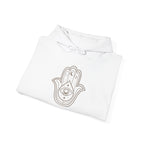 Spiritual Hamsa Hoodie - Cozy Unisex Sweatshirt with Spiritual Design, Ideal for Meditation, Yoga, or Everyday Wear, Gift for Her or Him