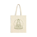 Buddha Inspirational Cotton Canvas Tote Bag, Eco - Friendly Grocery Bag, Yoga Bag, Gift for Mindfulness, Reusable Shopping Bag - Soul Breathe