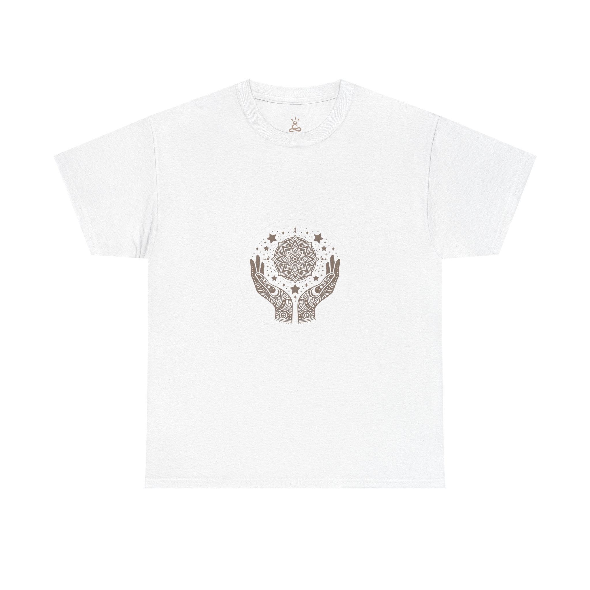 Celestial Hands Cotton Tee, Boho Graphic Tee, Astrology Shirt, Gift for Astrology Lovers, Cosmic Tee, Spiritual Apparel - Soul Breathe