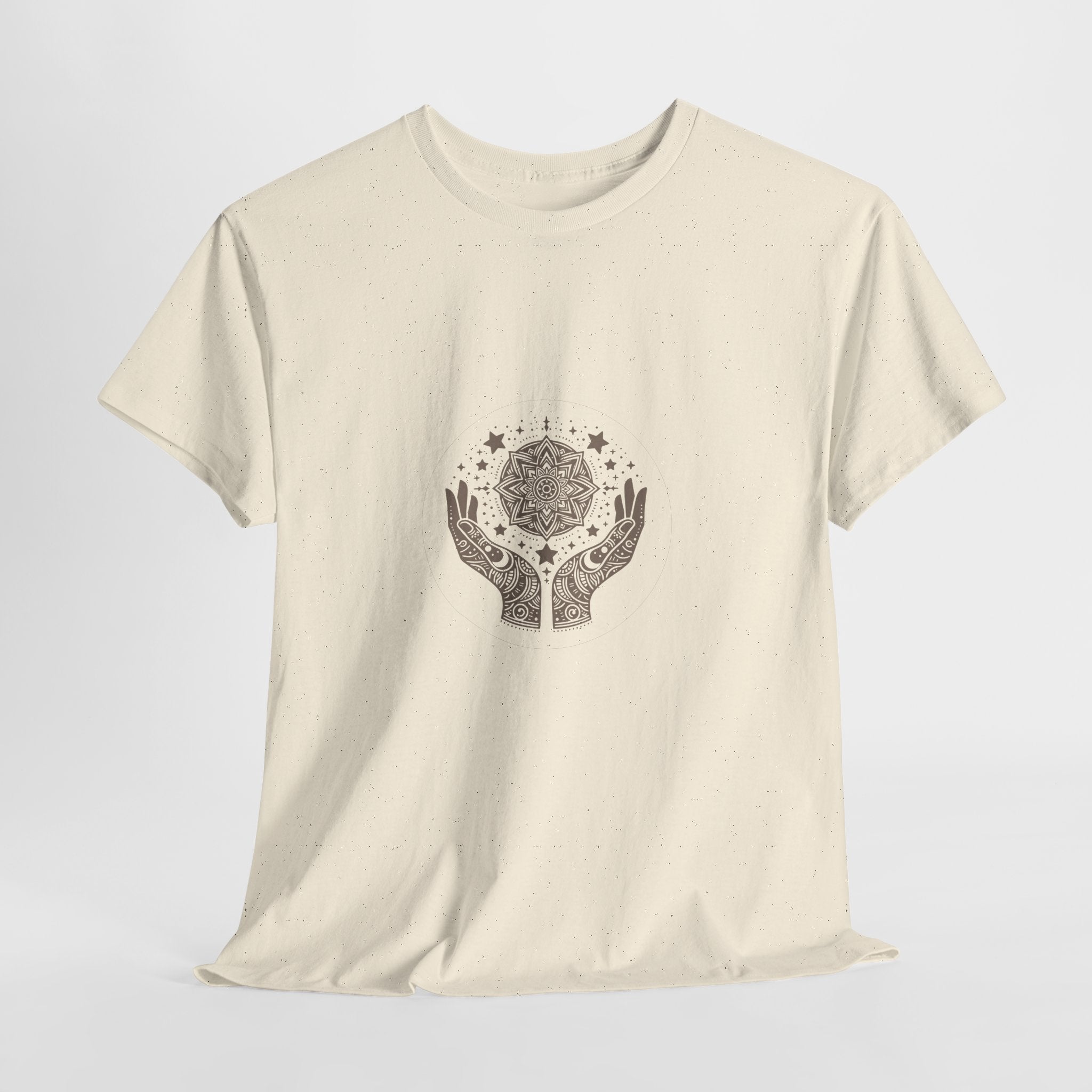 Celestial Hands Cotton Tee, Boho Graphic Tee, Astrology Shirt, Gift for Astrology Lovers, Cosmic Tee, Spiritual Apparel - Soul Breathe
