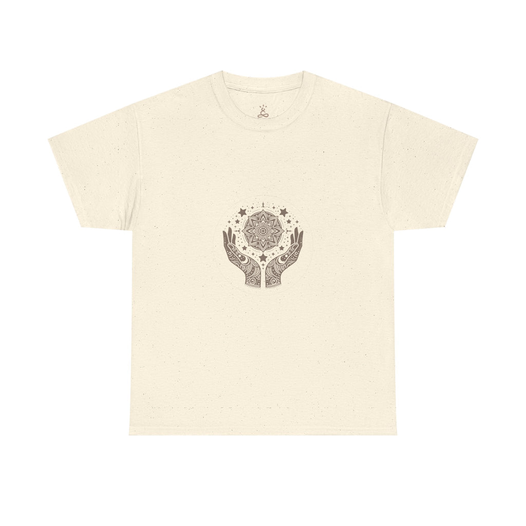 Celestial Hands Cotton Tee, Boho Graphic Tee, Astrology Shirt, Gift for Astrology Lovers, Cosmic Tee, Spiritual Apparel - Soul Breathe